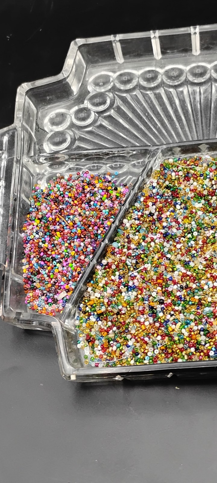 Vtg Multicolor Glass Seed Beads LOTS OF COLORS, 2 Bags TTL 7.8 Oz FREE SHIPPING