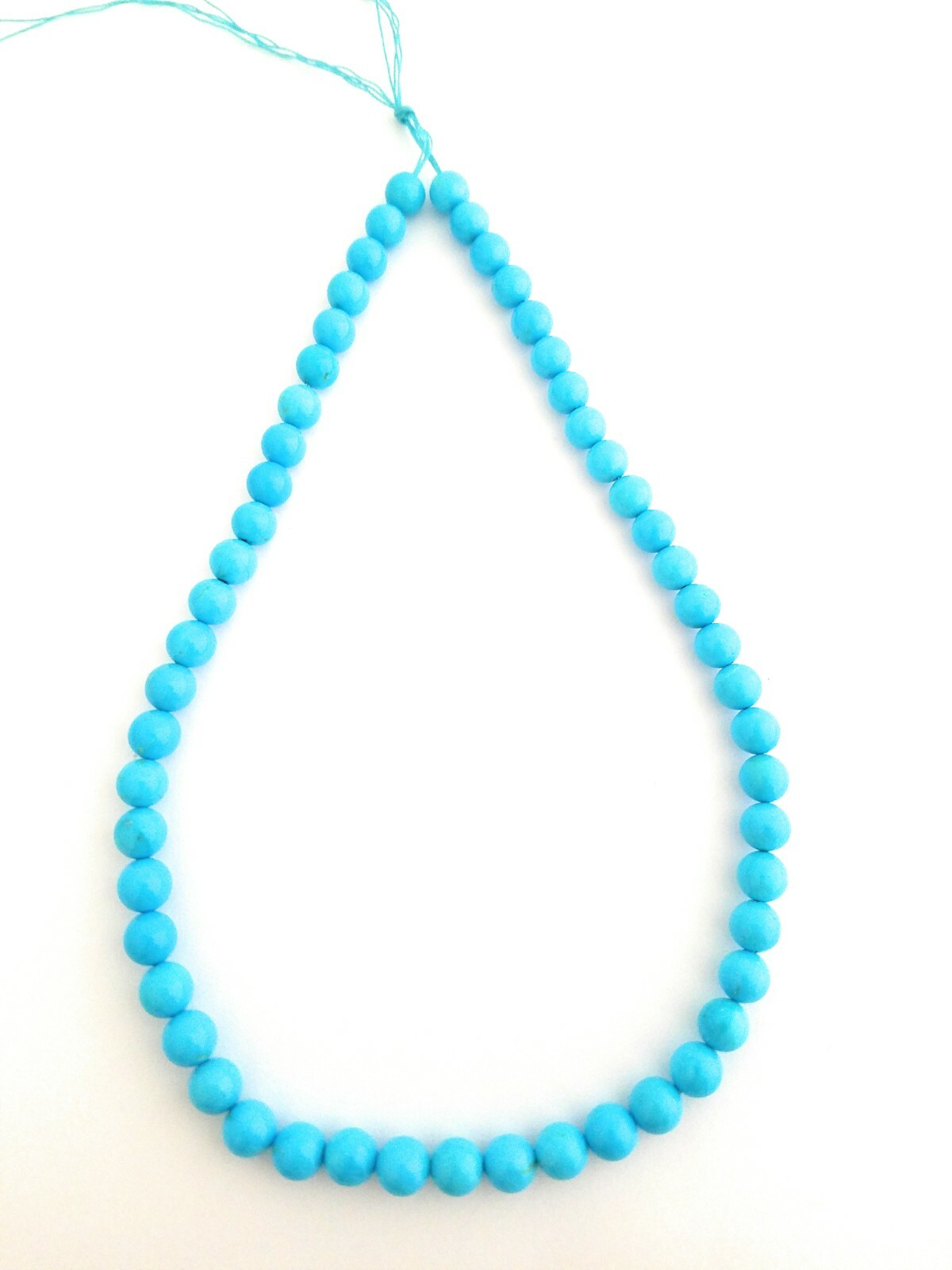 One Strand 100% Natural Sleeping Beauty Turquoise Round Beads 6.5-7mm