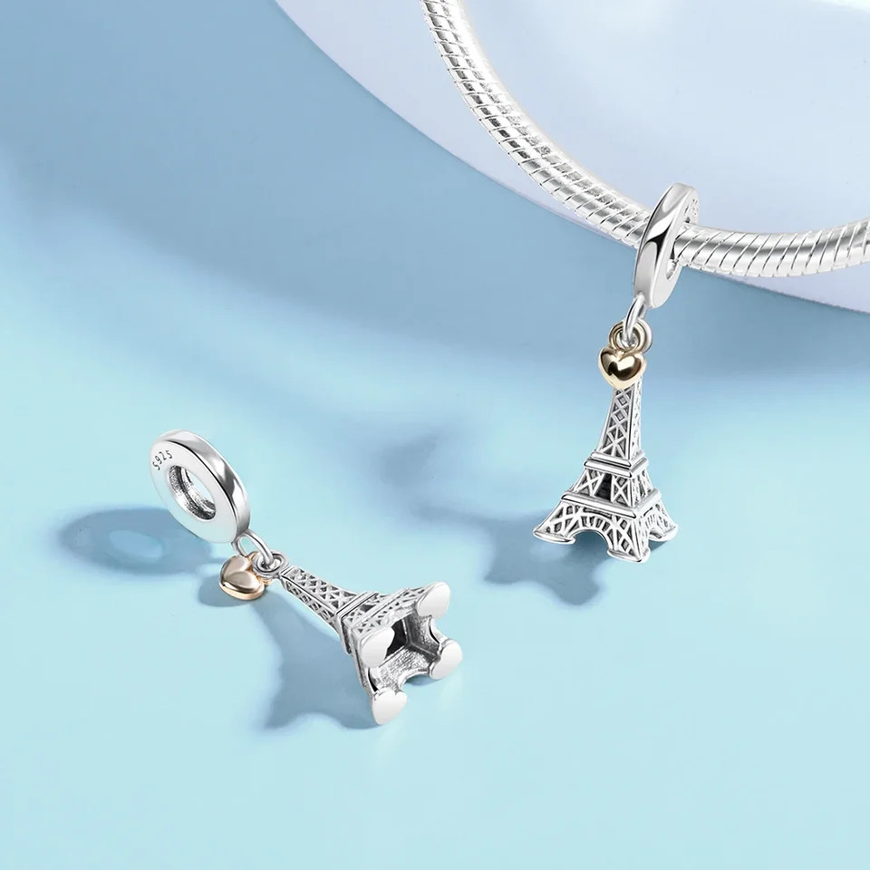 Tower Plane Travel Charms Pendant Beads for Bracelet Necklace Jewelry DIY