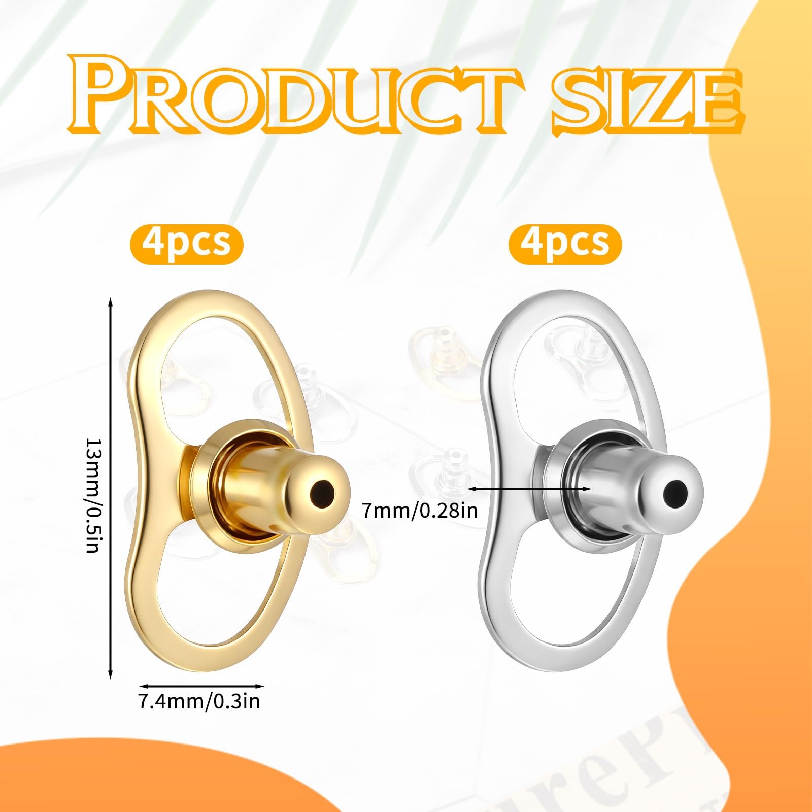 8PCS Earring Lifters Backs for Droopy Ears, Large Earring Backs Replacements …