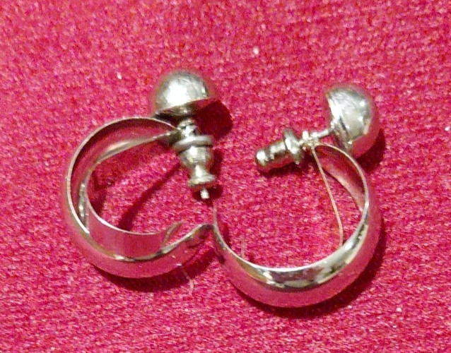 Fine Silver Crescent Moon Dangle Pierced Earrings 2 Sizes 1 Stud Choose