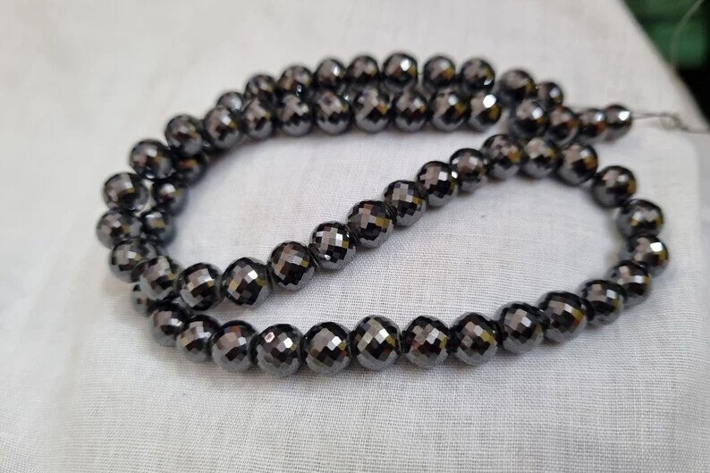 8 mm Black Moissanite Beads/ AAA Grade/ Making For Bracelets & Necklace