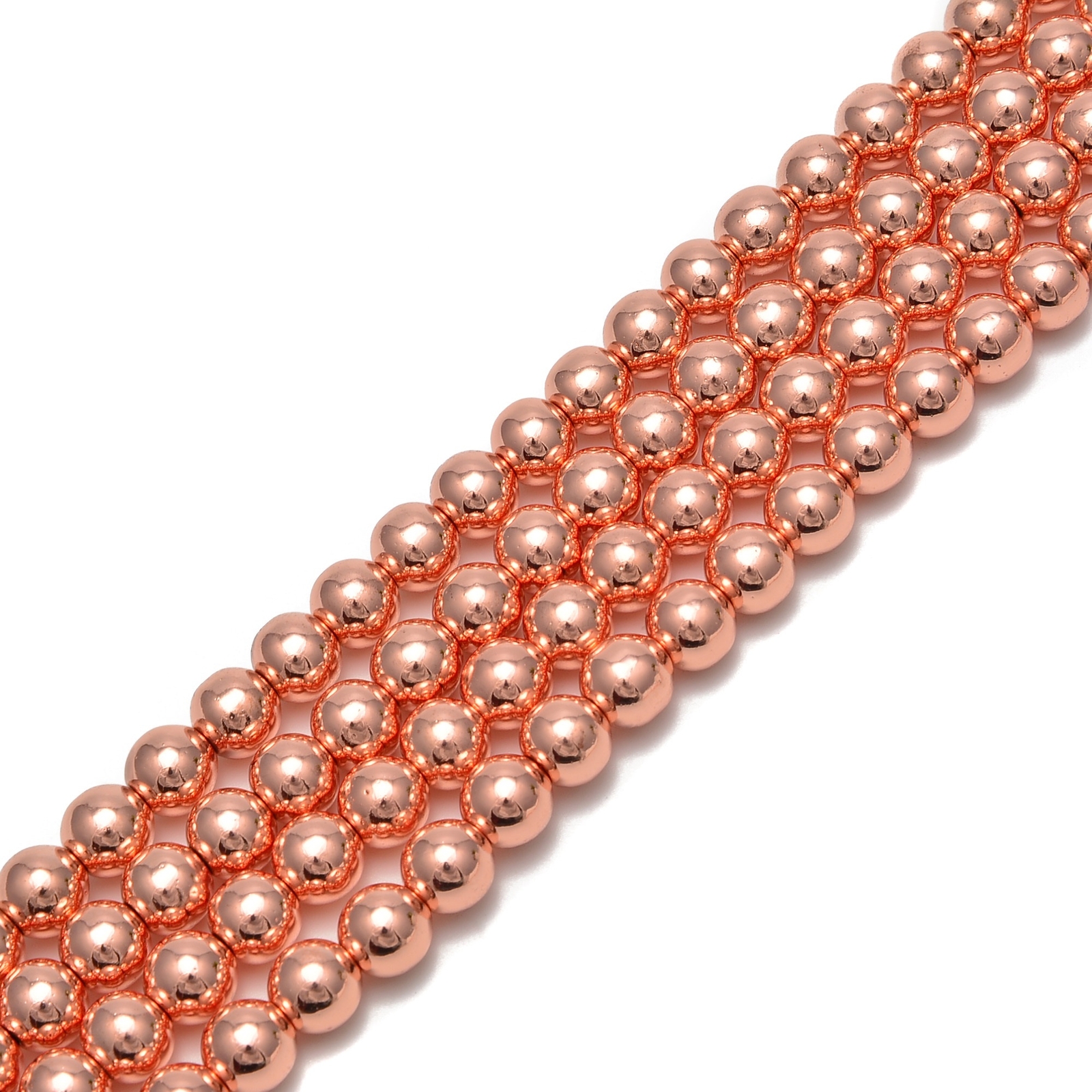 Titanium Rose Gold Hematite Smooth Round Beads 2mm 4mm 6mm 8mm 10mm 15.5″ Strand