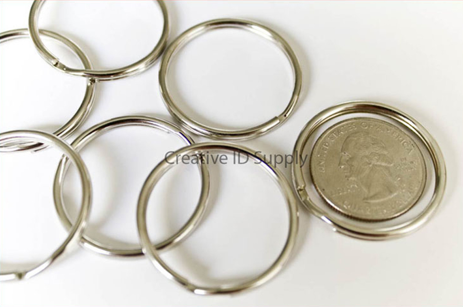 WHOLESALE 50 100 500 1000 KEY RINGS 32mm 1-1/4″ D. Split Ring Silver USA Seller