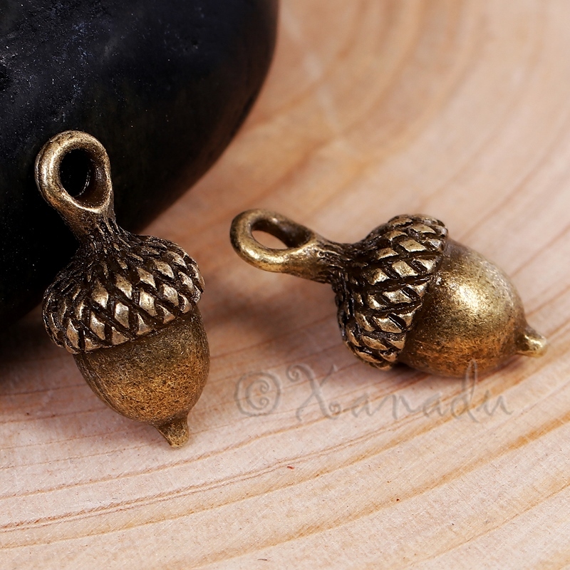 Acorn Charms 18mm – Antiqued Copper Autumn Pendants C5470 – 5, 10 or 20PCs