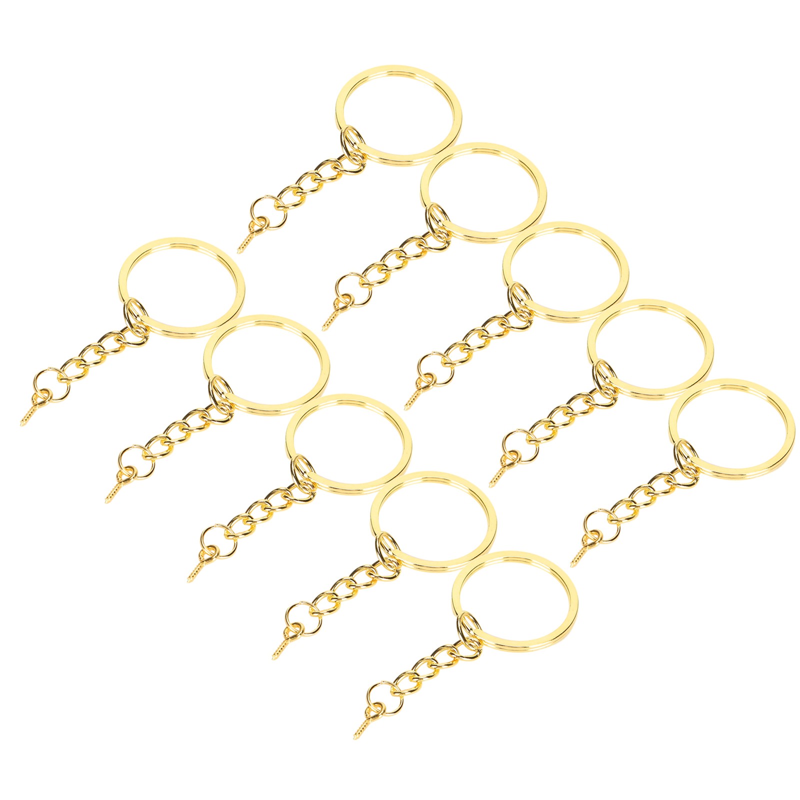 10pcs Alloy Key Chain Ring Parts For DIY Keychains Easy To Use