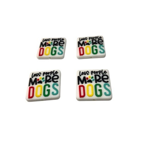 4 Pcs Mini LESS PEOPLE MORE DOG Silicone DIY Pens Jewelry Beads Accessory
