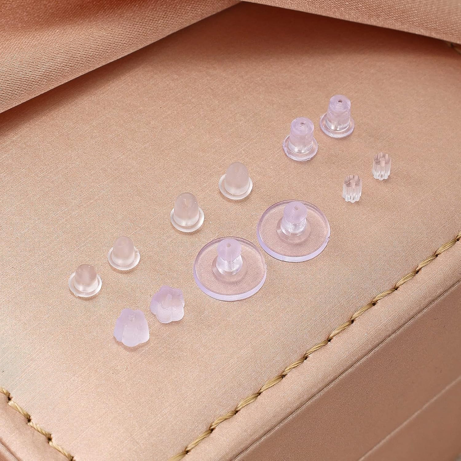 6 Styles Silicone Earring Backs for Studs, 600 Pcs Clear Soft Earring Backing…
