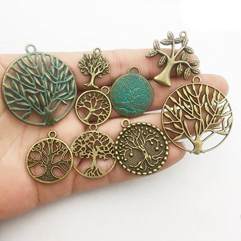 100G Craft Supplies Mixed Tree of Life Pendants Beads Charms Pendants for Crafti