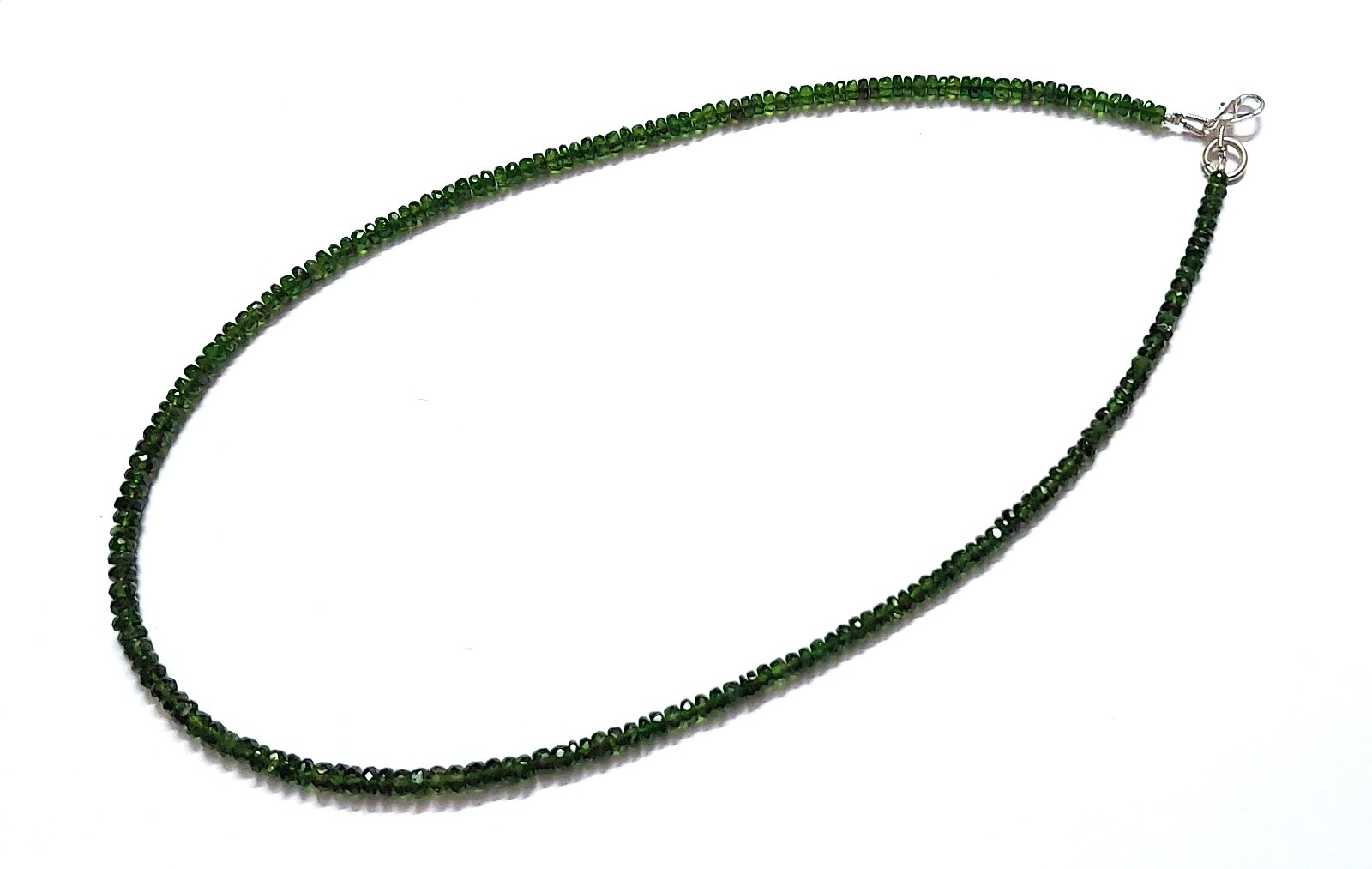 Chrome Diopside Necklace Rondelle Faceted 3-4mm Natural Chrome Diopside 18″inch
