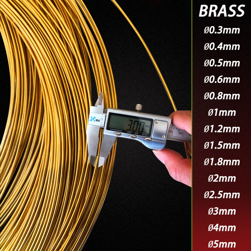 Unplated Ø0.3mm -Ø5mm Diameter Jewelry Making / Wire Craft Brass Round Wire Bare