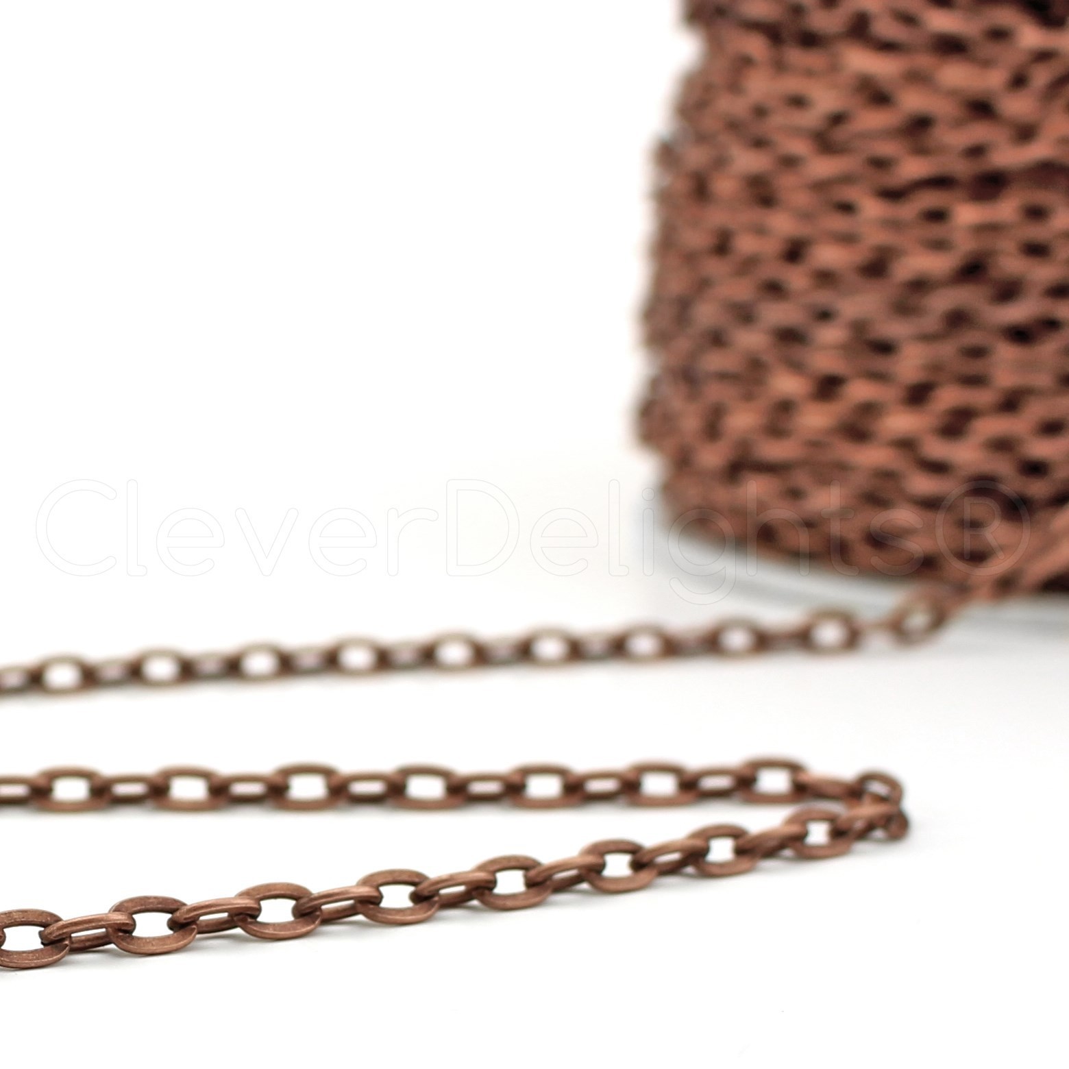 4x6mm Cable Chain – Antique Copper Color – 100 50 Feet – Bulk Craft Spool