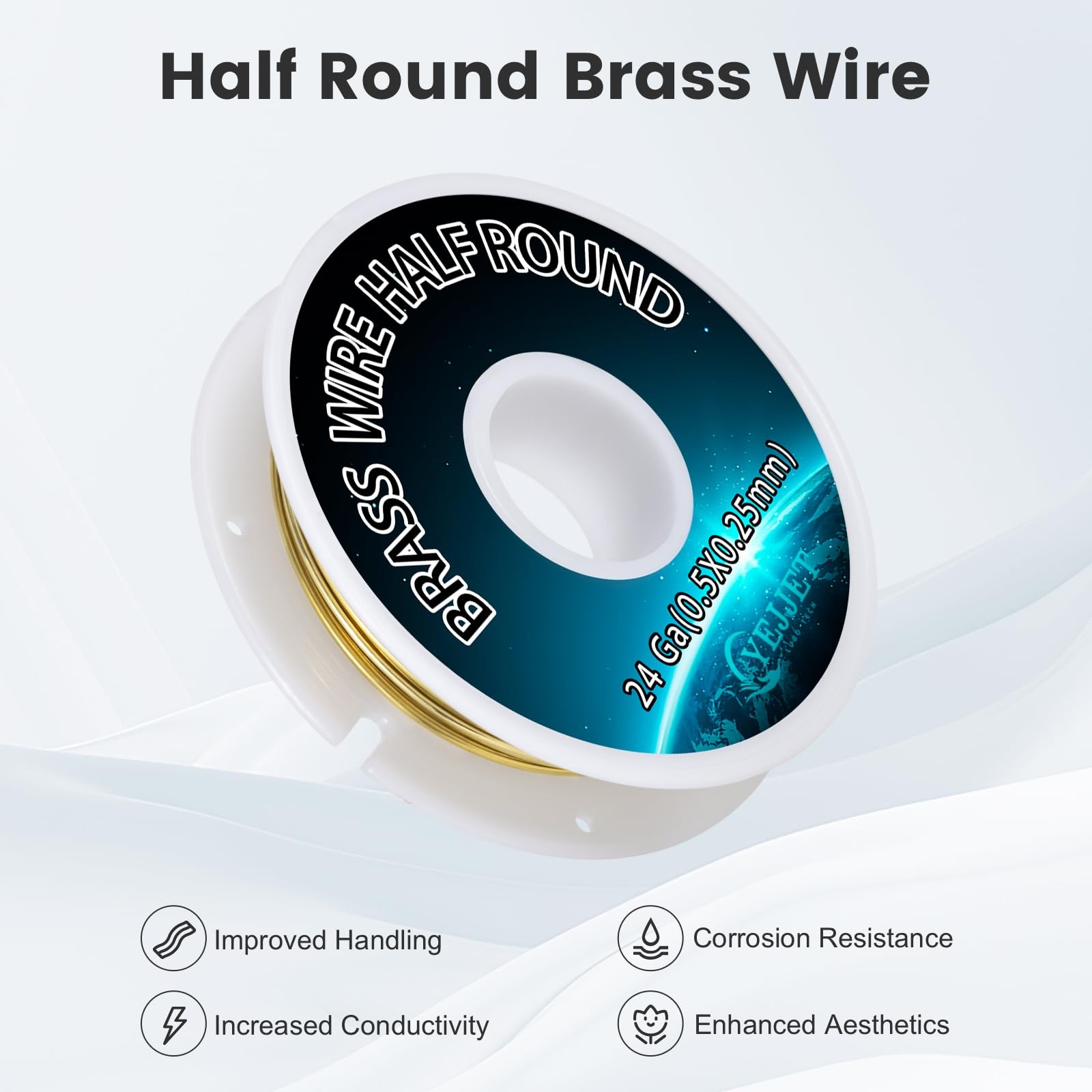 24 Gauge Half-Round Brass Wire 0.51X0.25Mm – 3.0 Oz 276 Feet Craft Wire Bulk, Me