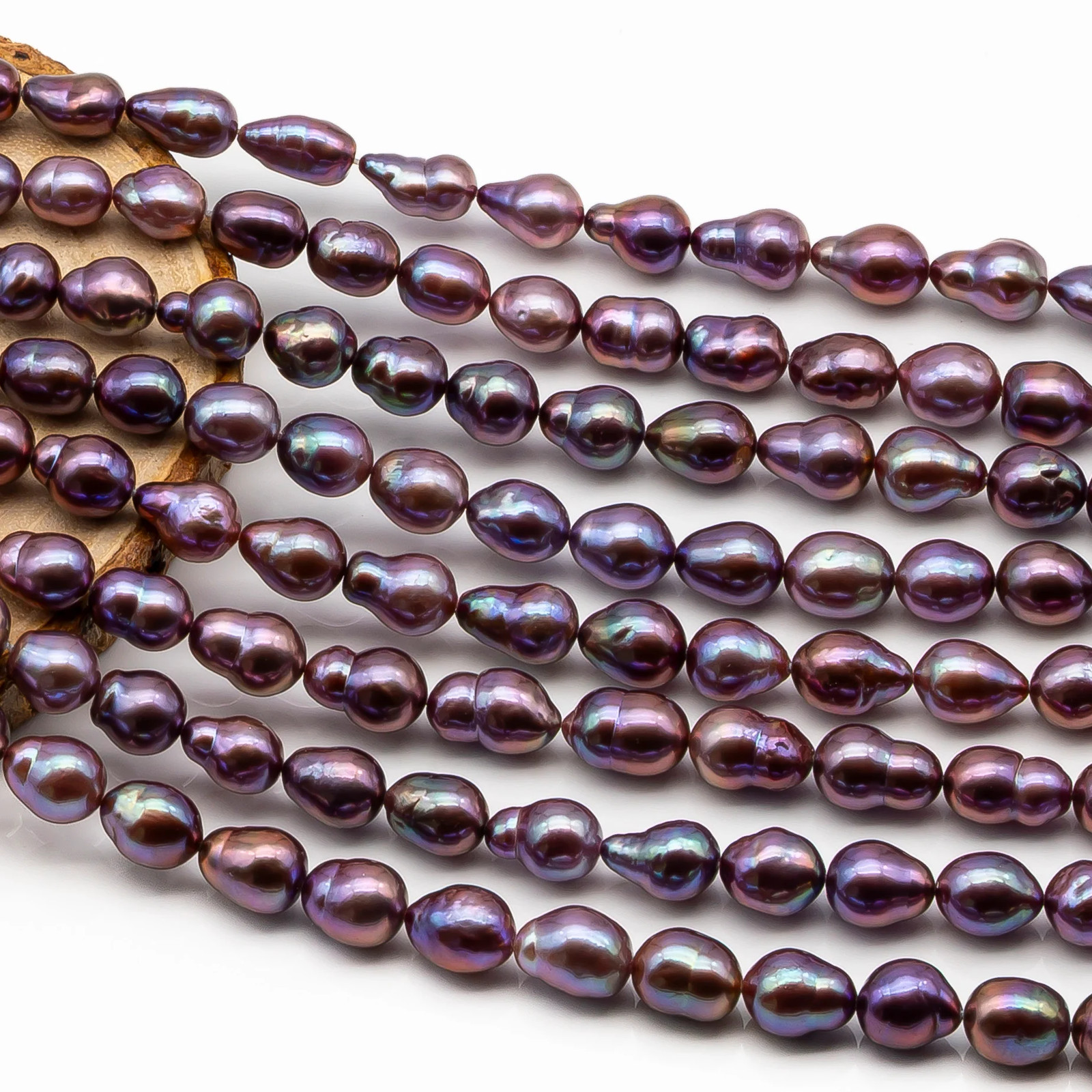 9-11mm Edison Pearl in Full Strand, Freshwater Pearl in Natural Colors with Hig