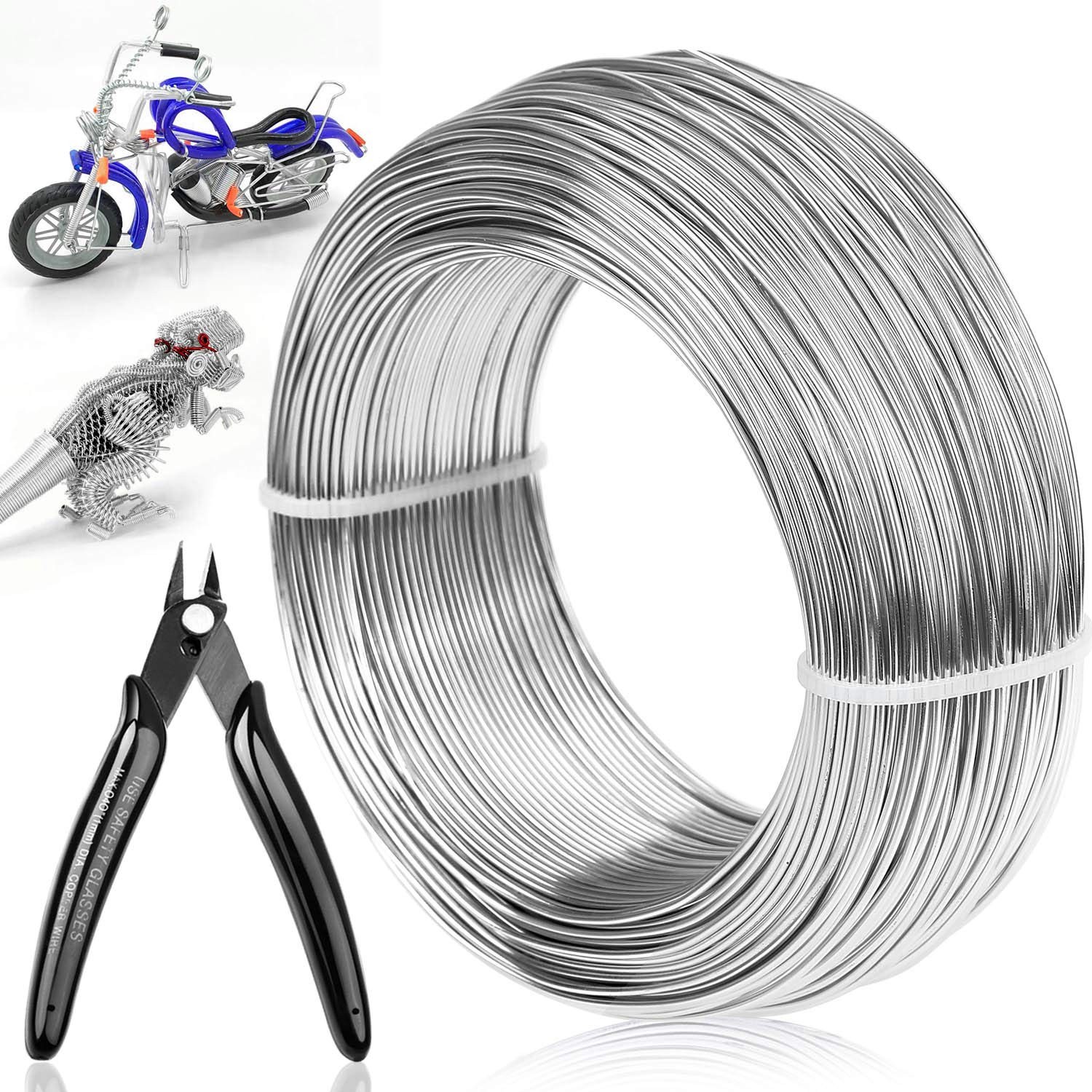 18 Gauge Aluminum Craft Wire Jewelry Making, 328 FT Metal Wire Armature Benda…