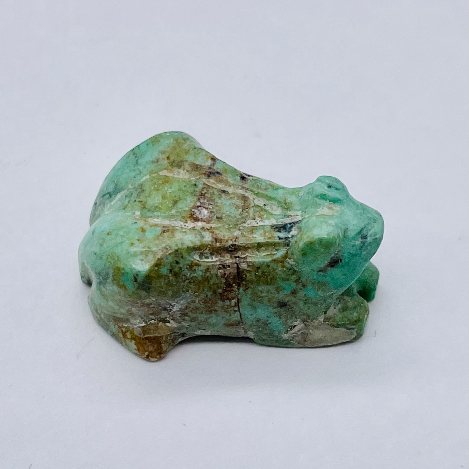 Turquoise Carved Frog Bead } 23x14x11mm | 1 Bead | | 23x14x11mm | Blue