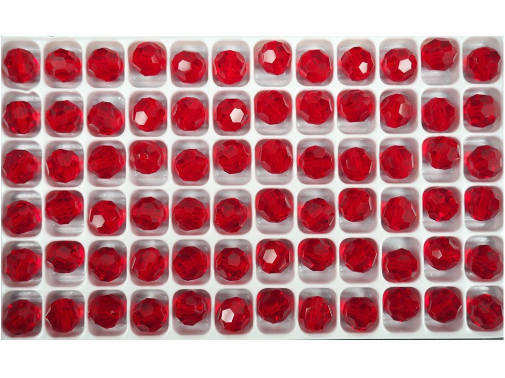 Light Siam Red Czech Machine Cut Round Crystal Beads 8mm Rosary Size beads