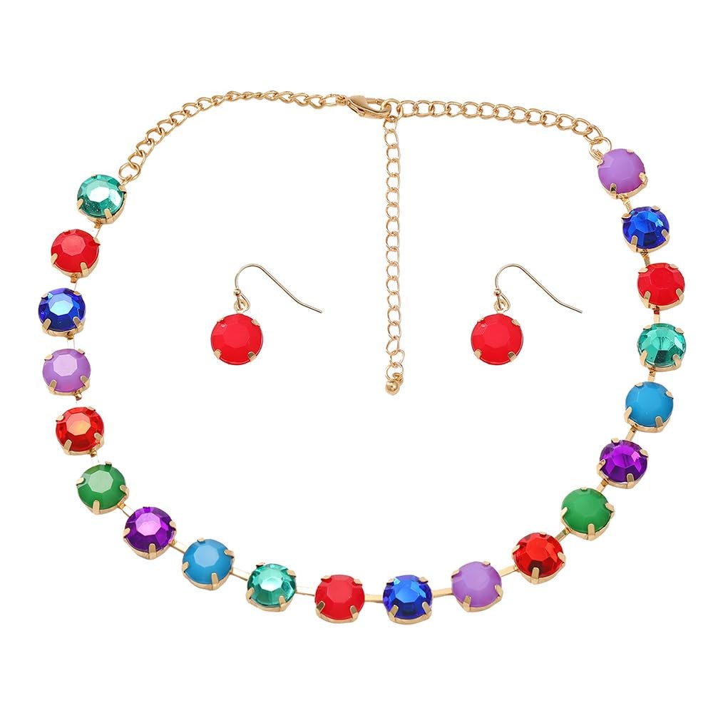 Fashion Prom Shinny Full Rhinestones Choker Necklace Earrings Set Dainty Sexy Bo