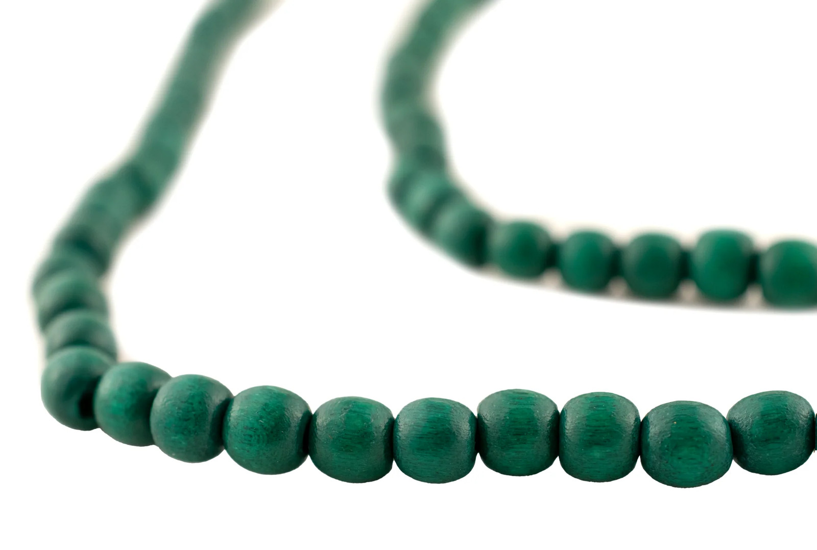 Clover Green Round Natural Wood Beads 6mm 16 Inch Strand