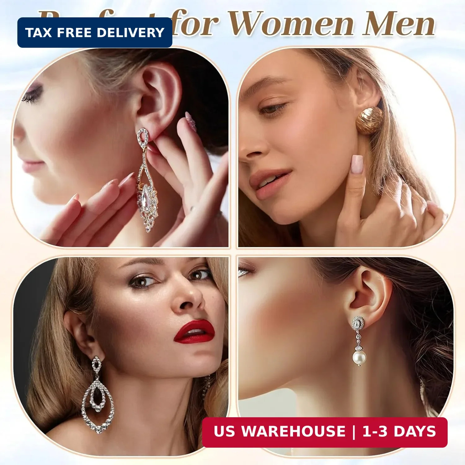 8 Pcs Earring Backs Lifters Earring Backs for Droopy Ears Adjustable Large Earri