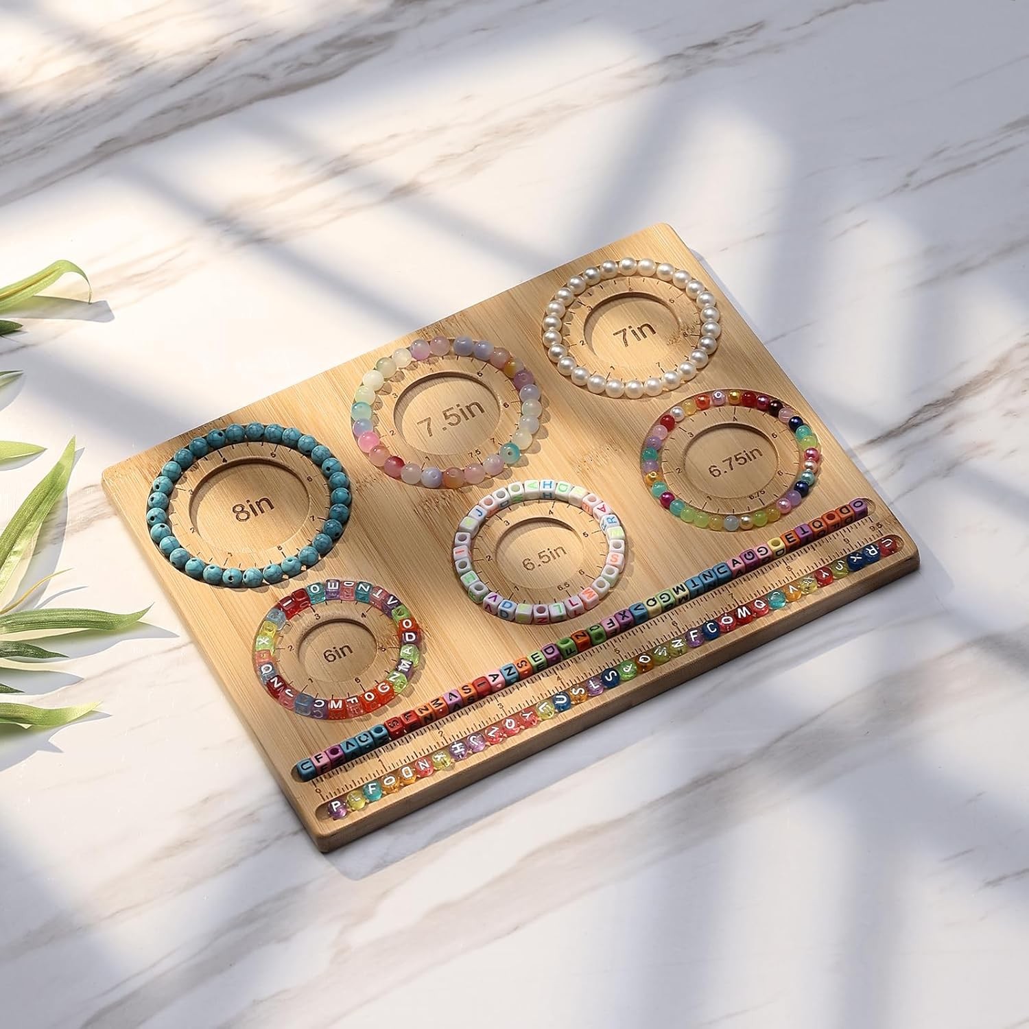 Bead Board for Jewelry Making, Bamboo Beading Board for Jewelry Bracelet Making,