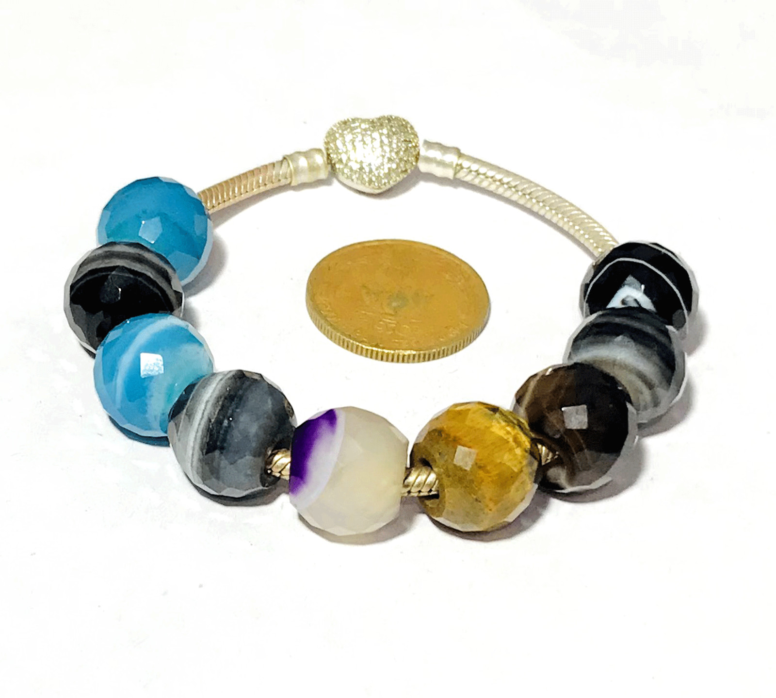 9 Pcs. Natural Multi Gemstone 5mm Big Hole Beads Large Hole Beads 13mm Beads