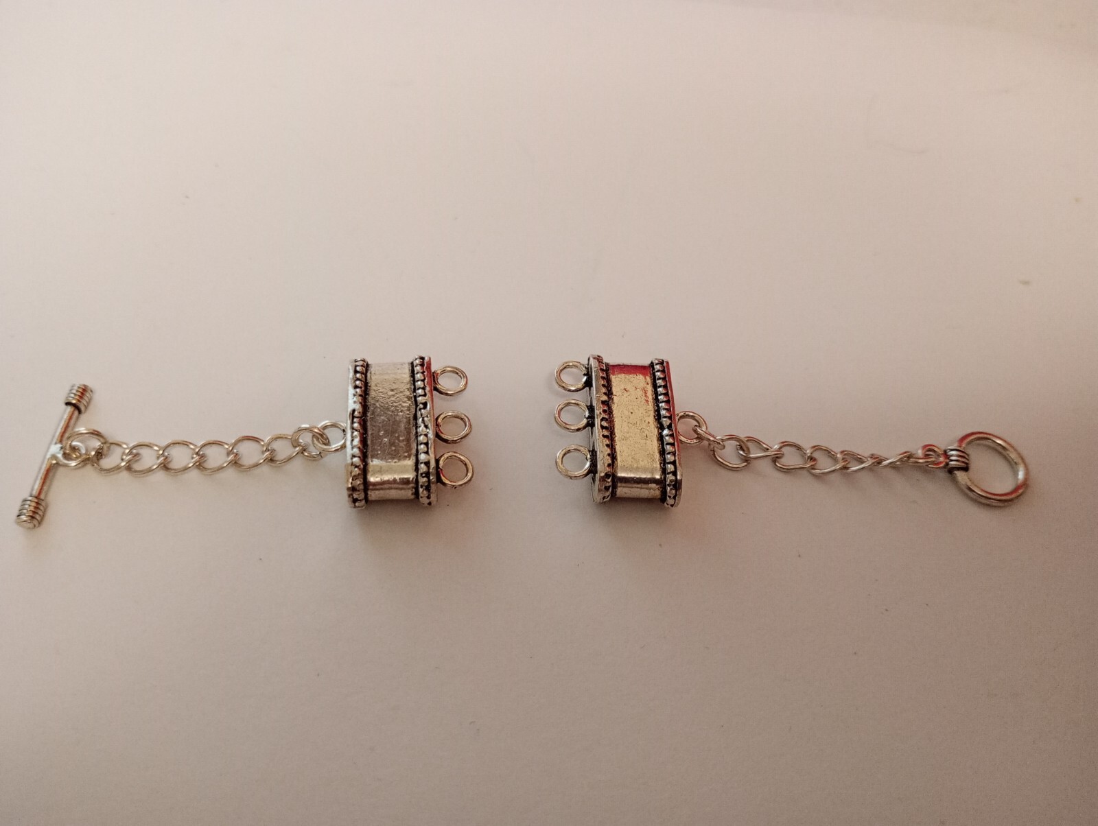 Sterling Silver 3-strand Toggle Clasp made in Bali