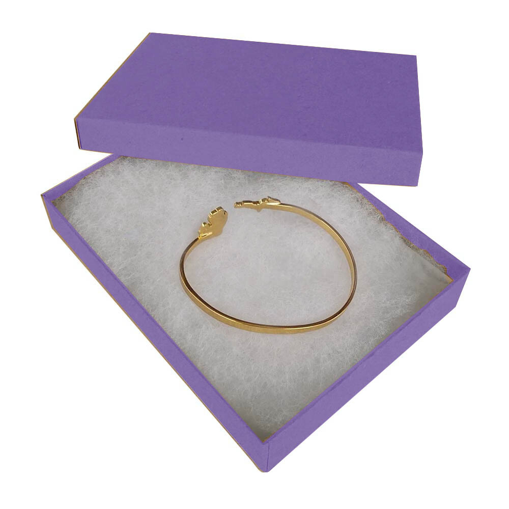 Purple Cotton Filled Jewelry Packaging Gift Boxes Box Lots 100 ~ 200 ~ 500