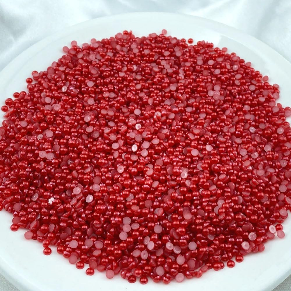 8000Pcs 3Mm Flatback Half Pearls round Crafts Beads for Jewelry Making DIY Sc…