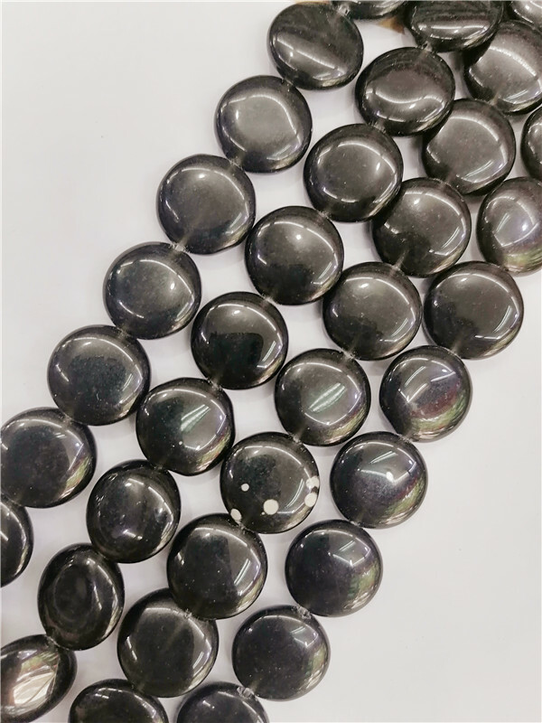 1 Strand 16x5mm Black Obsidian Round Spacer Loose Beads DIY 15.5inch HH8796