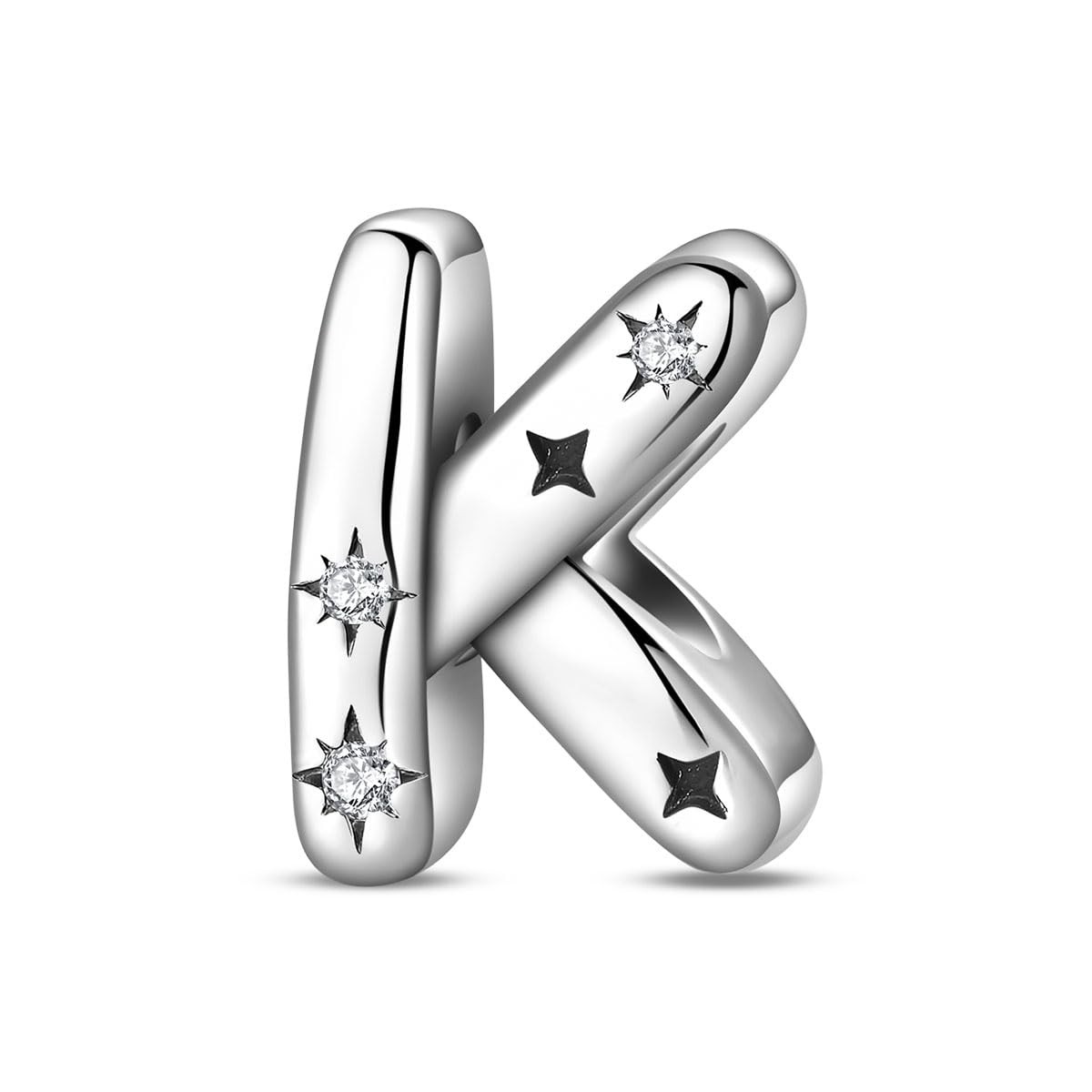 Initial Letter Alphabet Silver Charm Bracelet for Women with 5A Original Be – 04