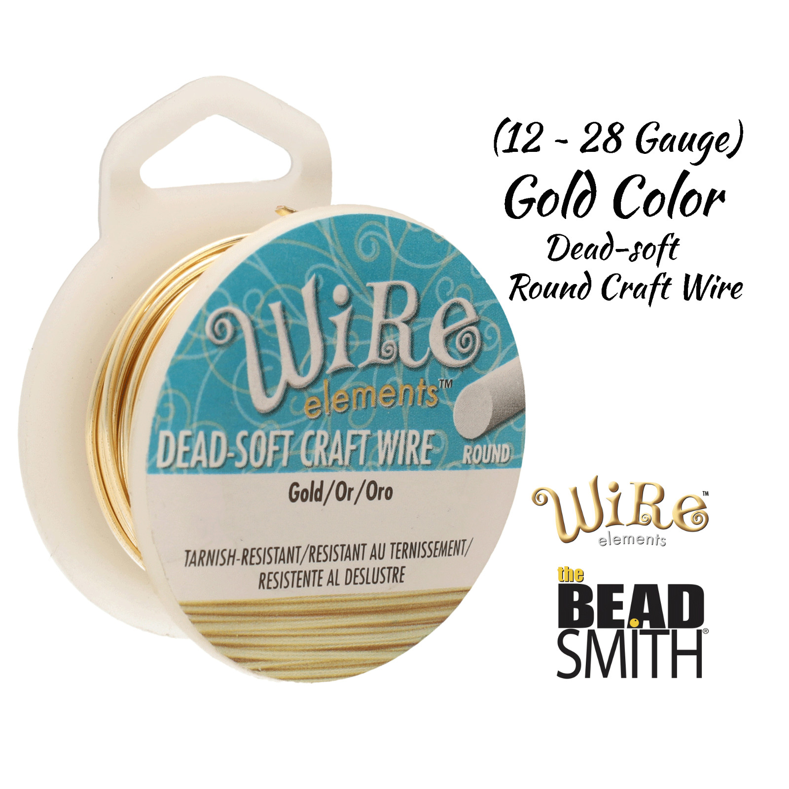 BeadSmith Gold Color (12-28) Gauge Craft Wire by Wire Elements (BULK SPOOLS)