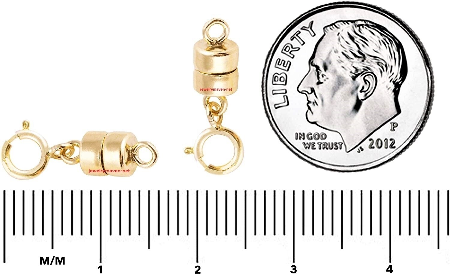 (3) 4.5mm Yellow 14k Gold FILLED MAGNETIC CLASP Extender 5mm spring ring USA