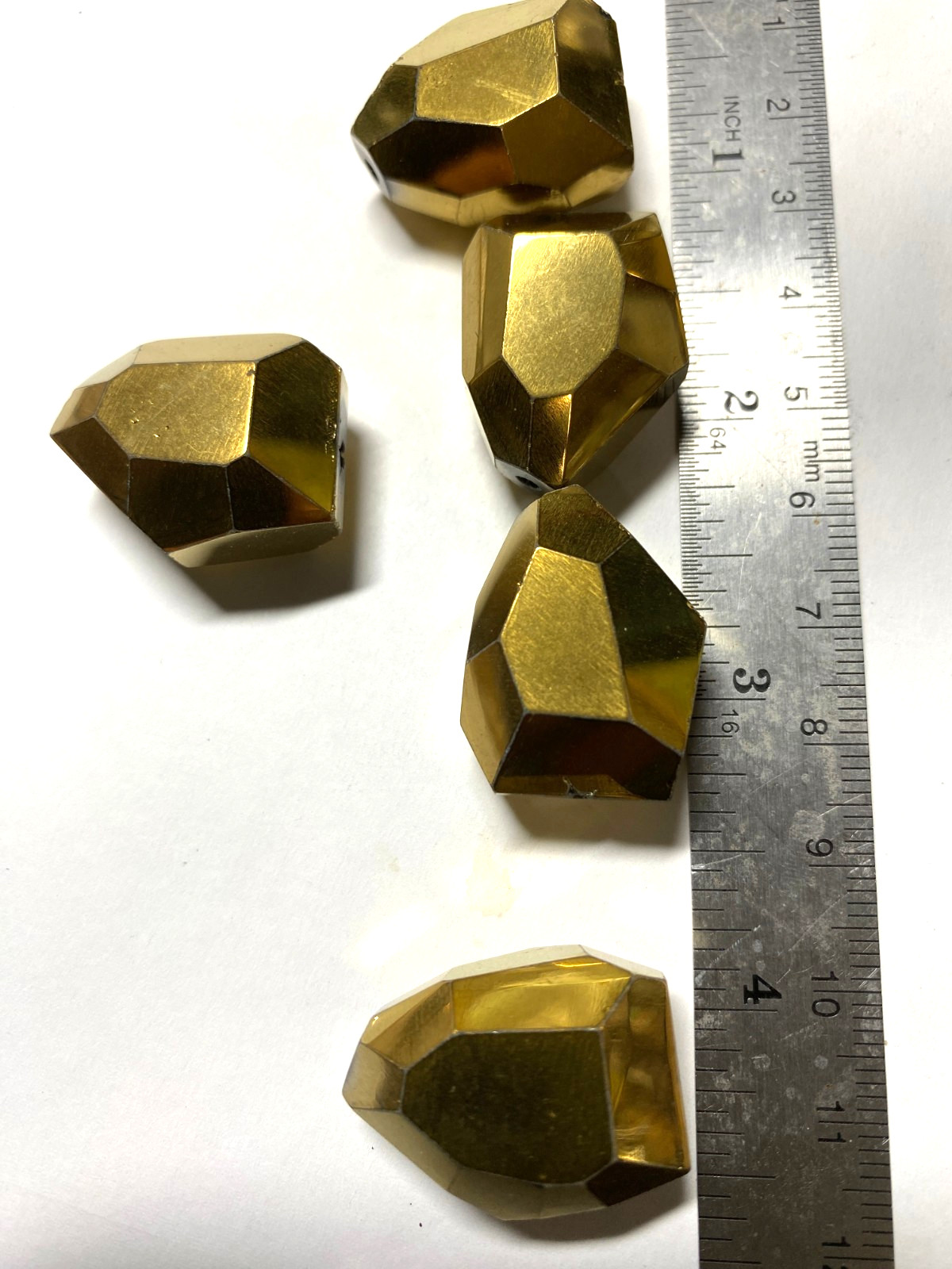 Vintage Faceted Glass Crystal Nugget Beads 16mm, 20mm 26mm 28mm