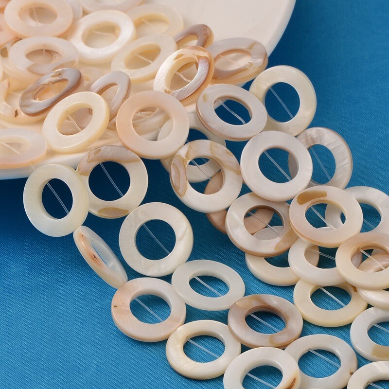 1x Donut White Natural White Shell Pearl Beads Strands 20x3mm about 20pcs/strand