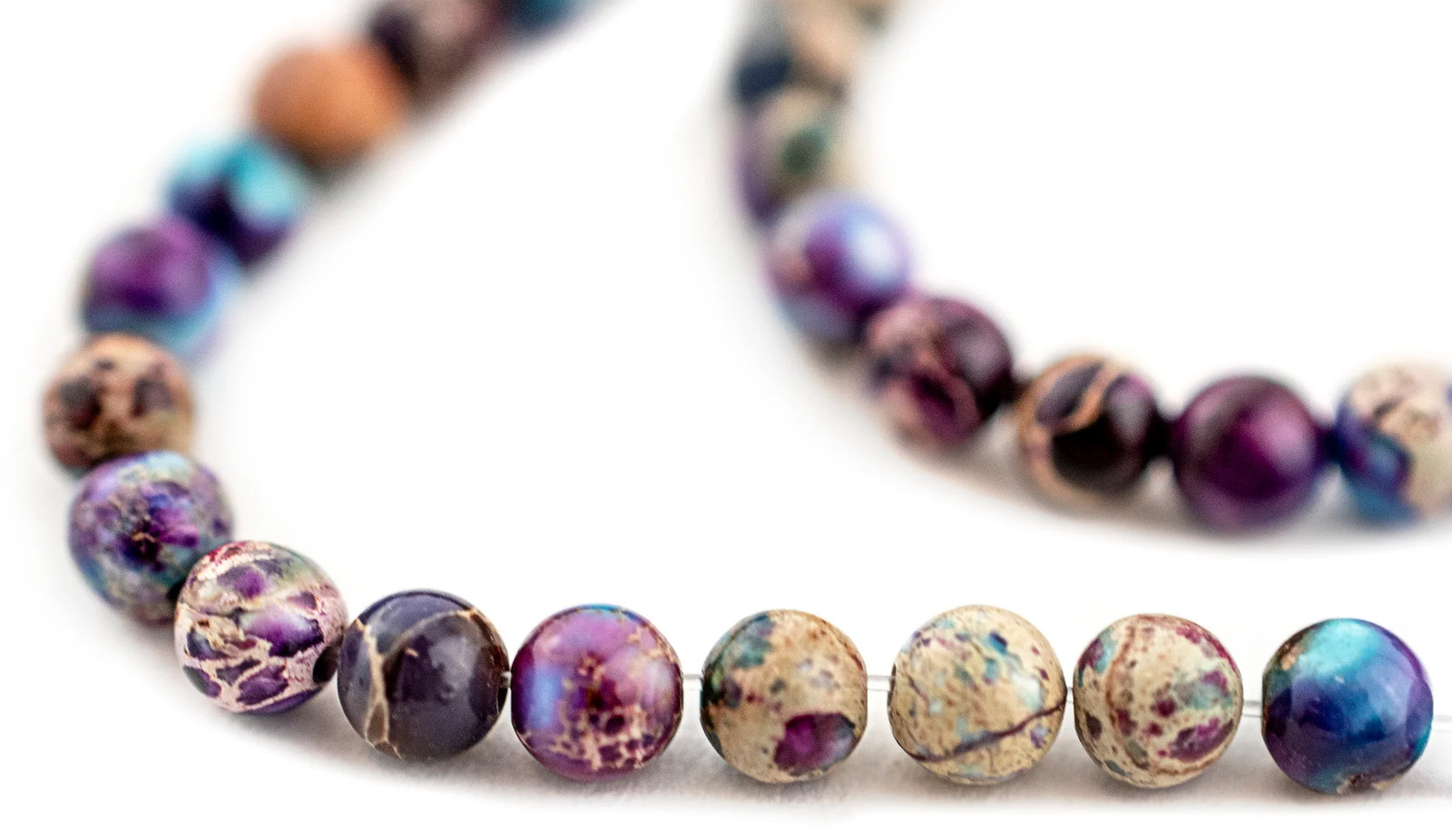 Galaxy Sea Sediment Jasper Beads 4mm, 5 Inch Strand Multicolor Round Gemstone
