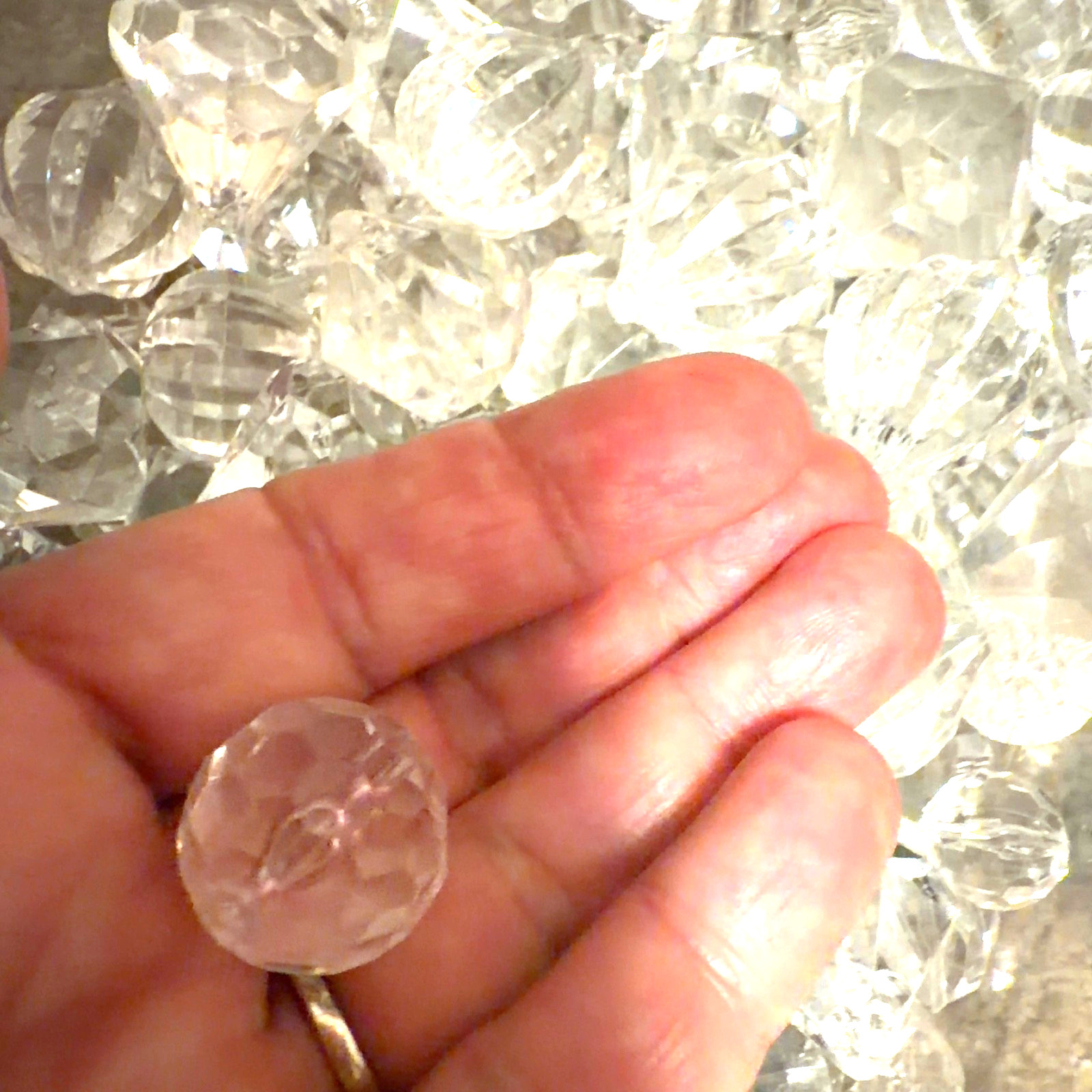 Clear Mixed Acrylic Crystals Chandelier Prisms Beads 100pc HUGE LOT