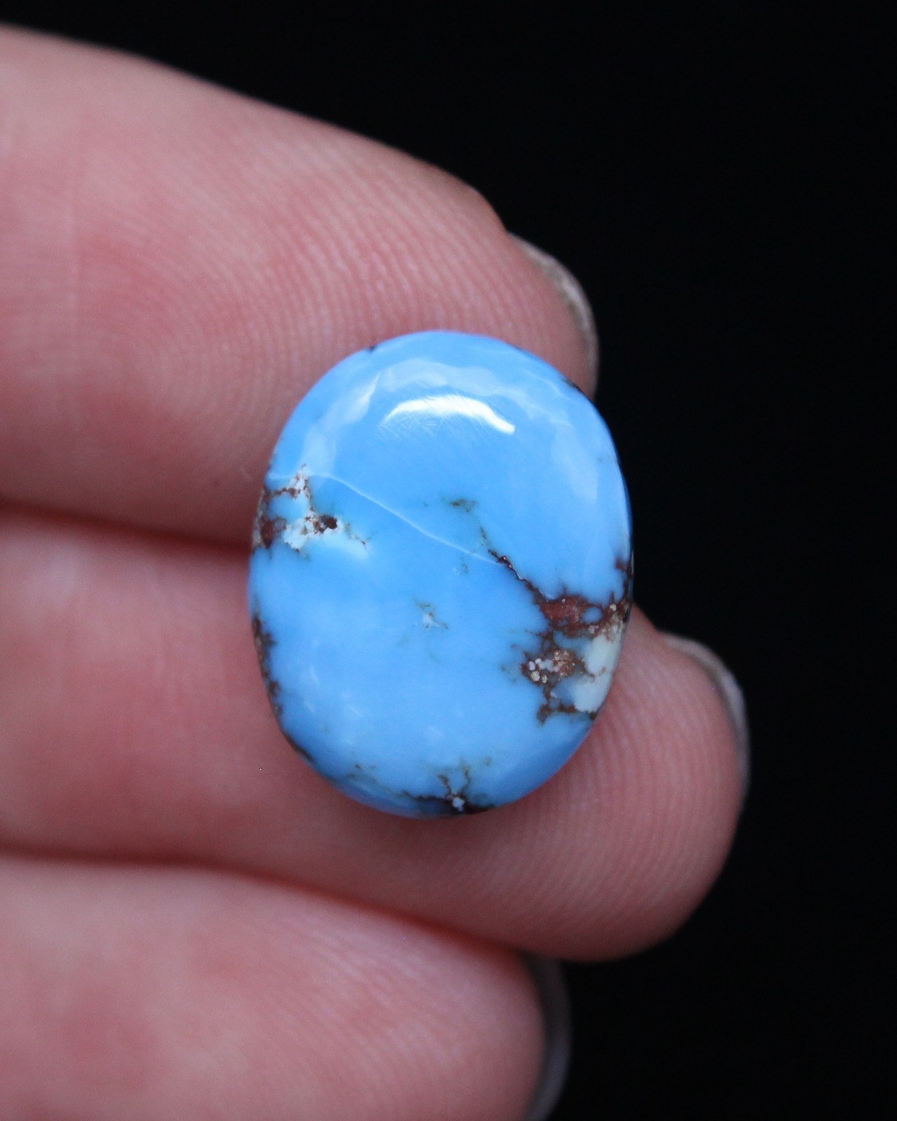 Natural Golden Hill Turquoise Cabochon Kazakhstan Untreated Blue Stone 14x11mm
