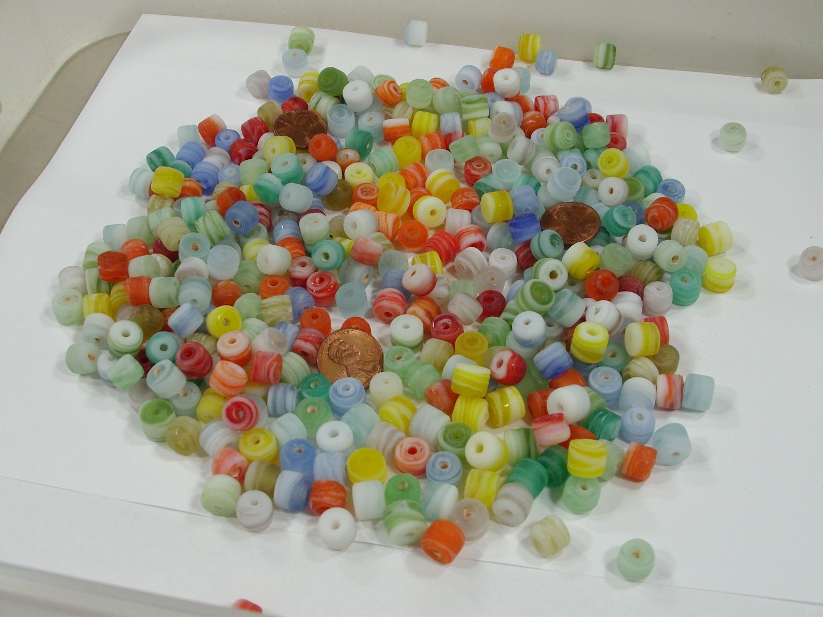 2 Pounds India Handmade Multicolor Glass Beads Wholesale Bulk Lot (OKP-12) ⭐