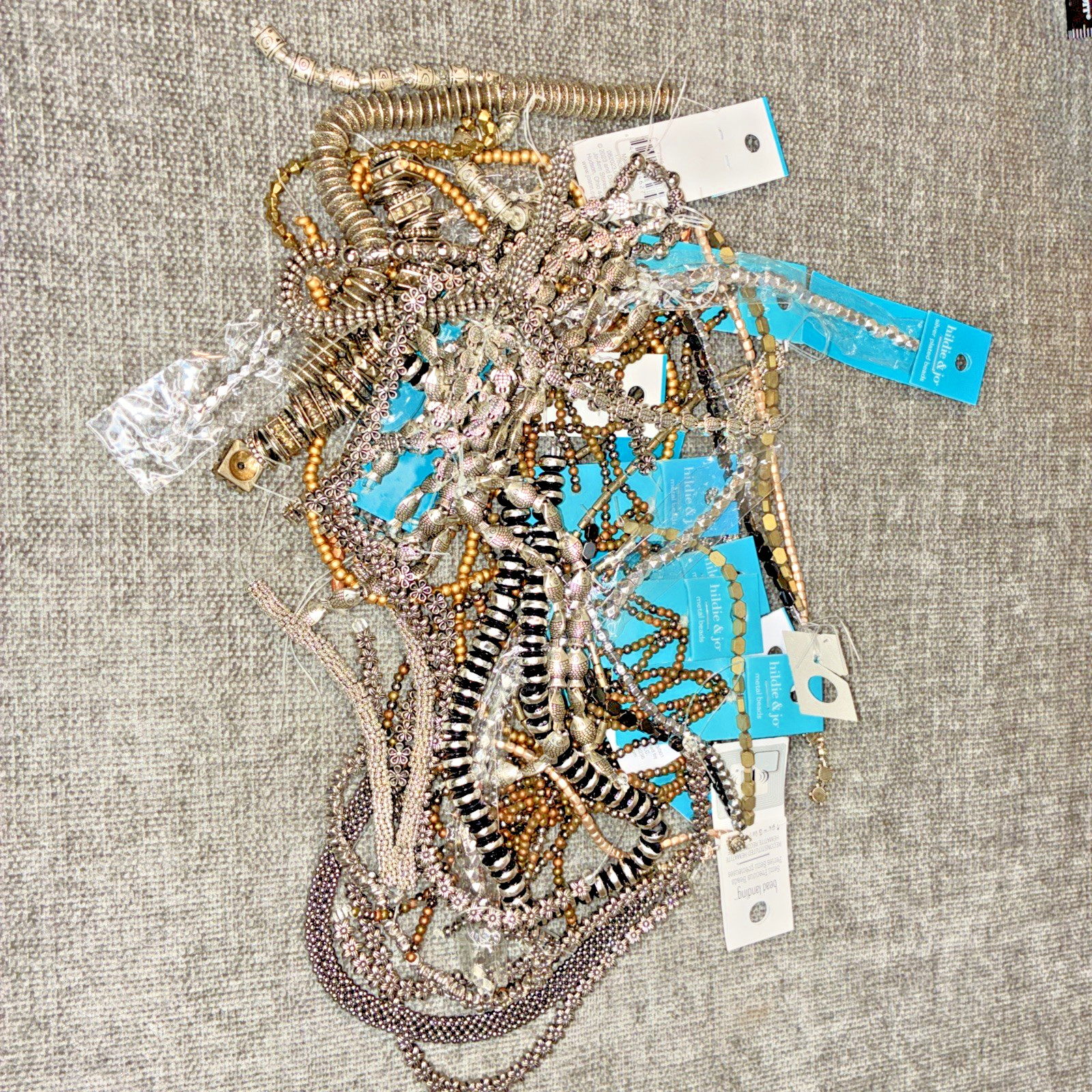 Large Bulk Lot 💥 Metal Beads 💥 JEWELRY MAKING – New – 25 Oz (0053)