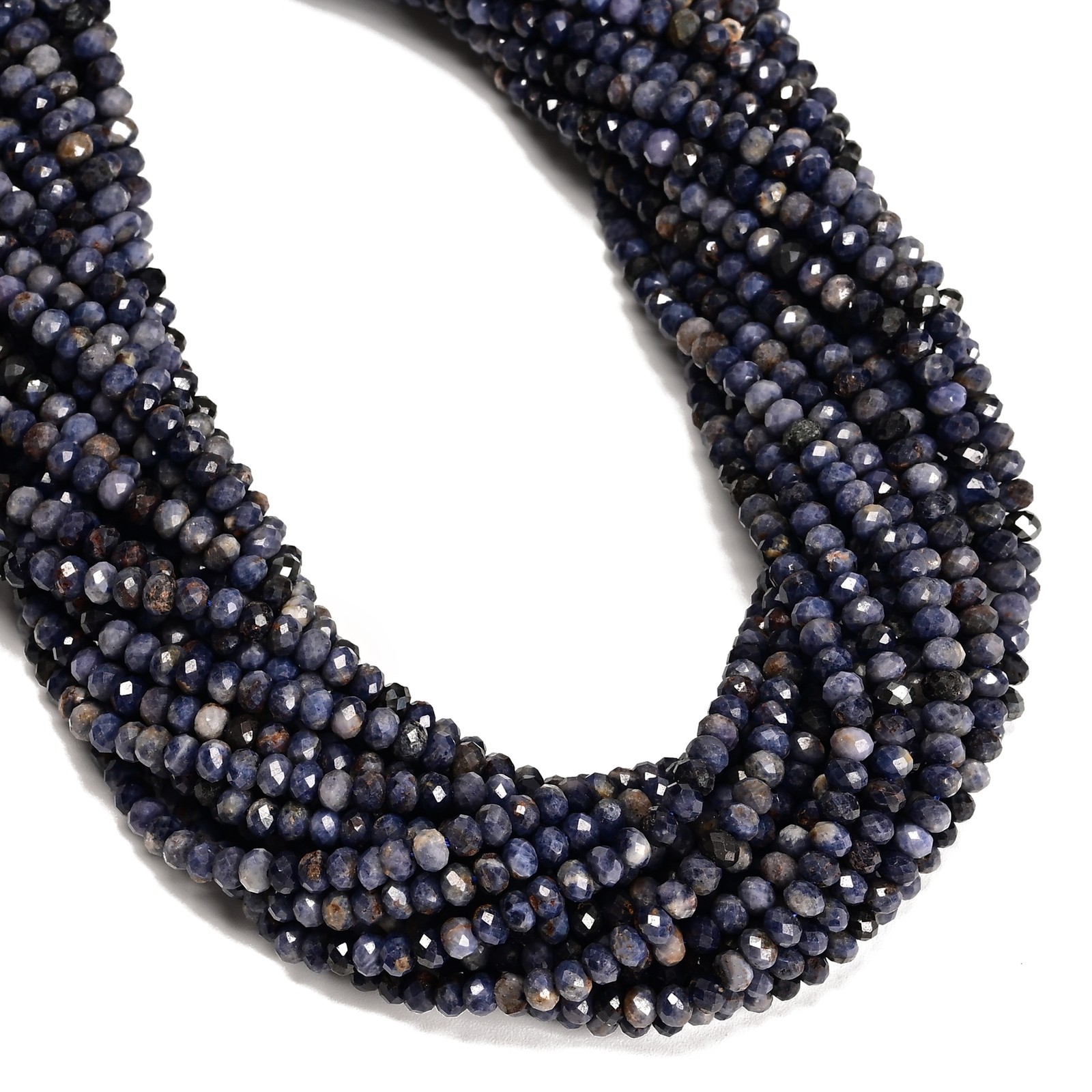 Natural Sapphire Faceted Rondelle Beads Size 3x4mm 15.5” Strand