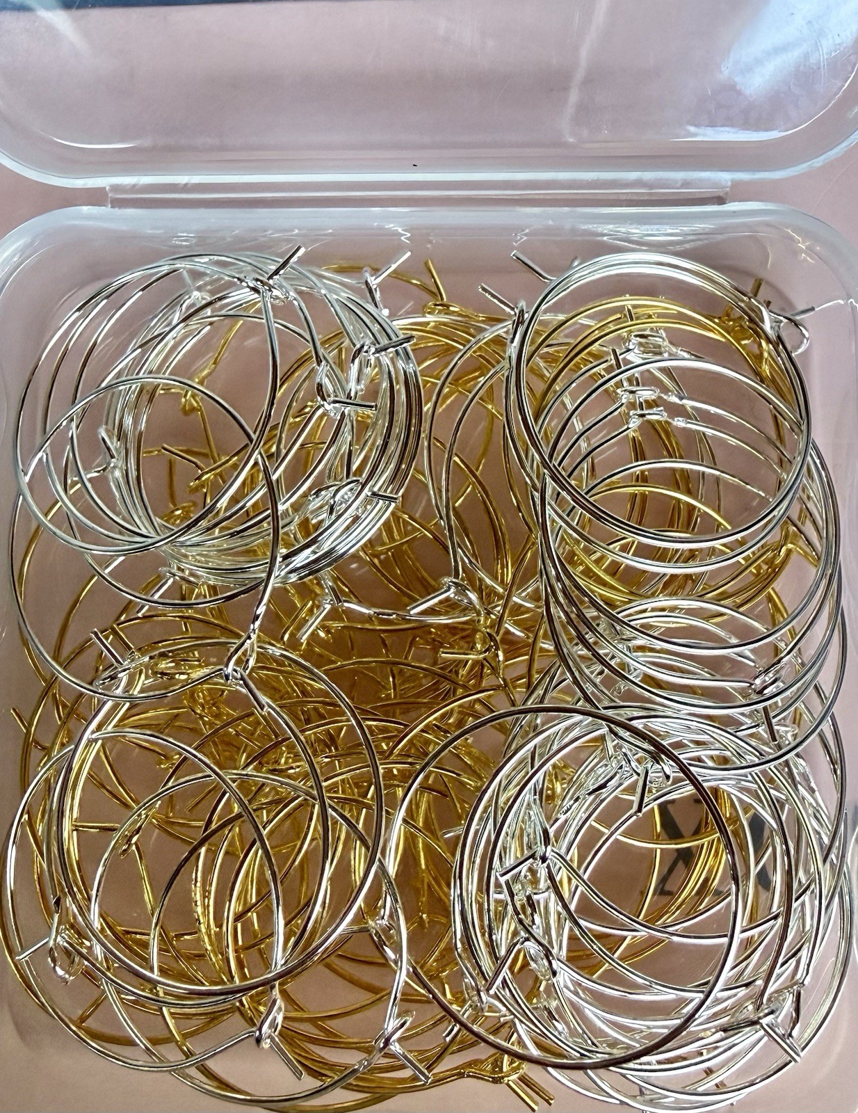 1 Box Gold/Silver 1” Earring Hoop Wires For Jewelry Making