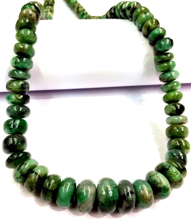 Natural Emerald Smooth Beads Emerald Smooth Beads Rondelle Genuine Beads.