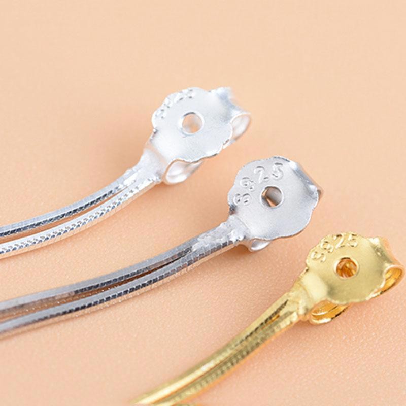1 Pair Solid Silver Tassel Earrings Back, S925 Ready to Use Earrings Supply YXY