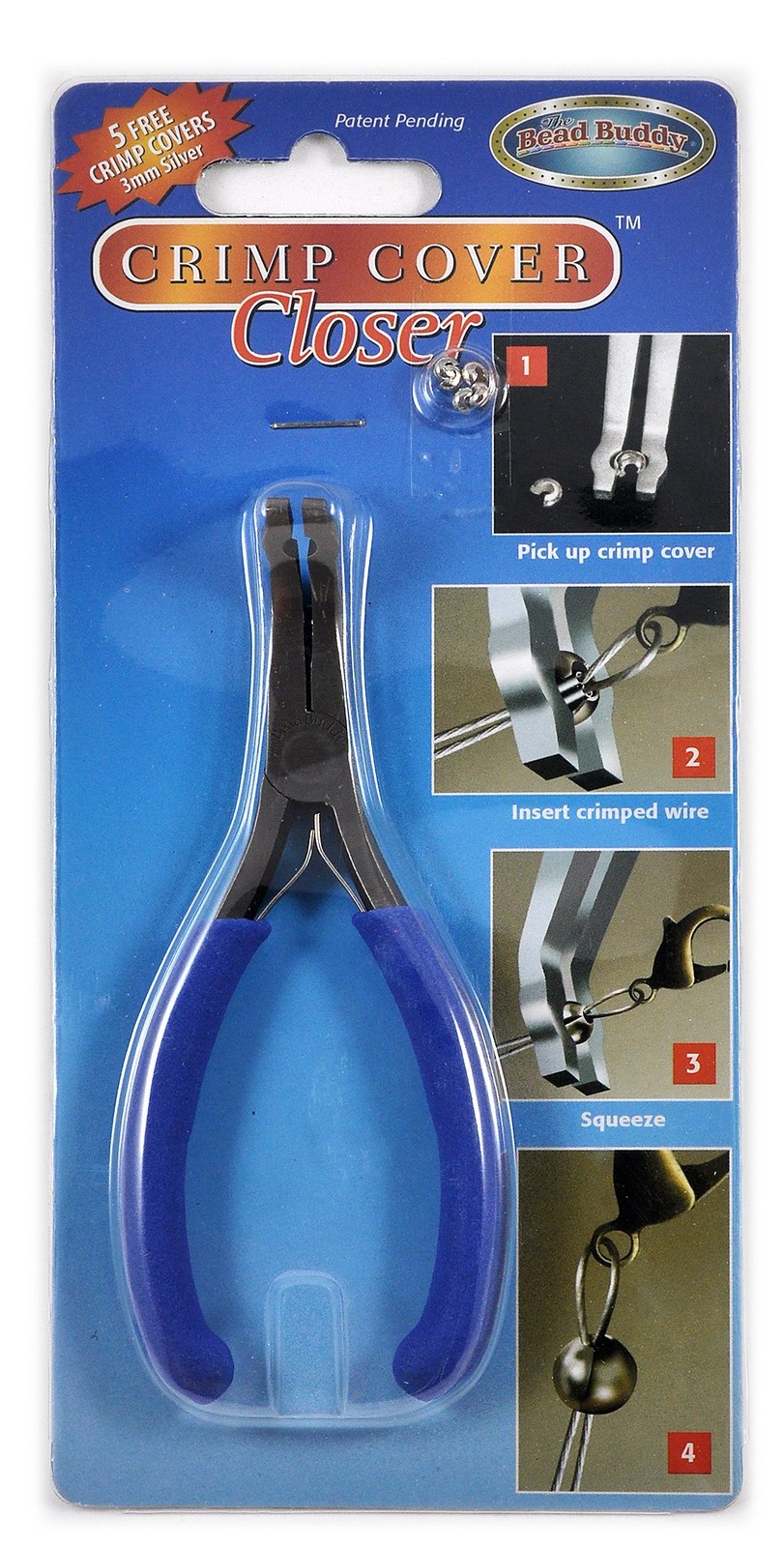 Bead Buddy Jewelry Crimping Pliers – Professional Crimp Cover Closer Blue