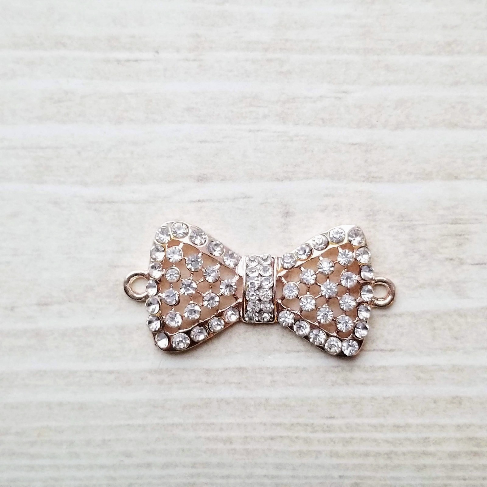 Infinity Figure 8 Bow Rhinestone Connector Clear Sideways DIY Jewelry Making
