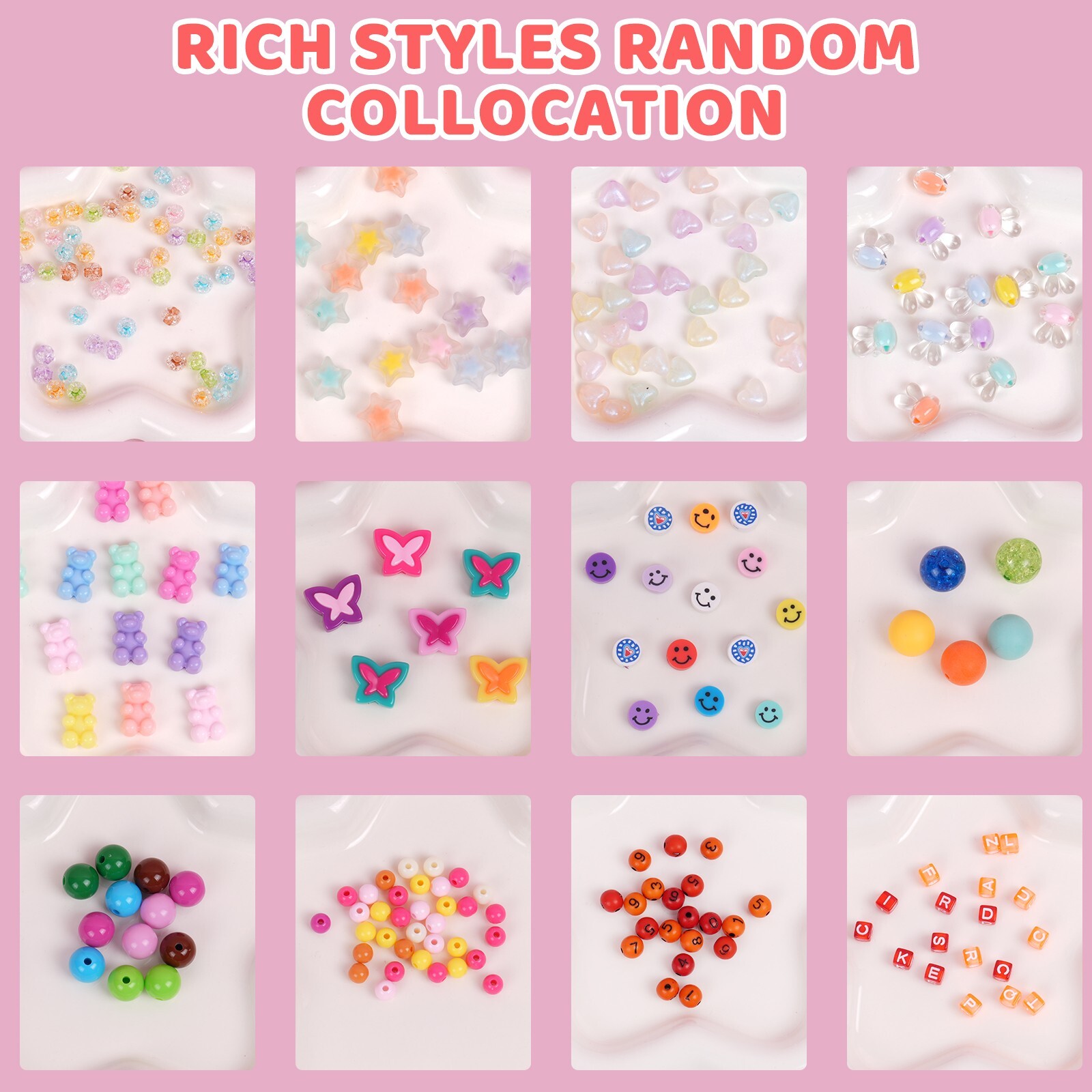 1000Pcs Bracelet Making Kit For Girls Kids DIY Beads For Necklace Jewelry Kits