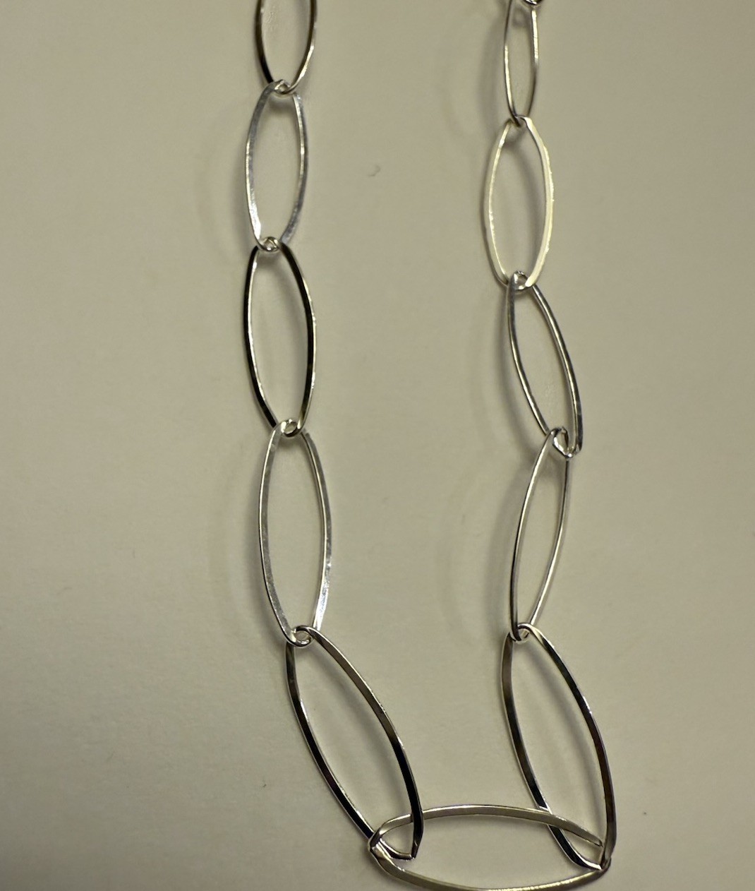 Sterling silver 17×5.5mm paperclip flat chain 5ft