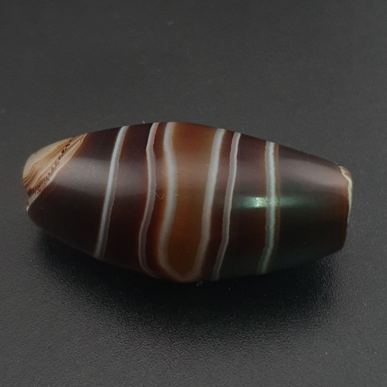 Antique Middle Eastern Natural Eye Agate Bead Amulet 31mm | Protective Talisman