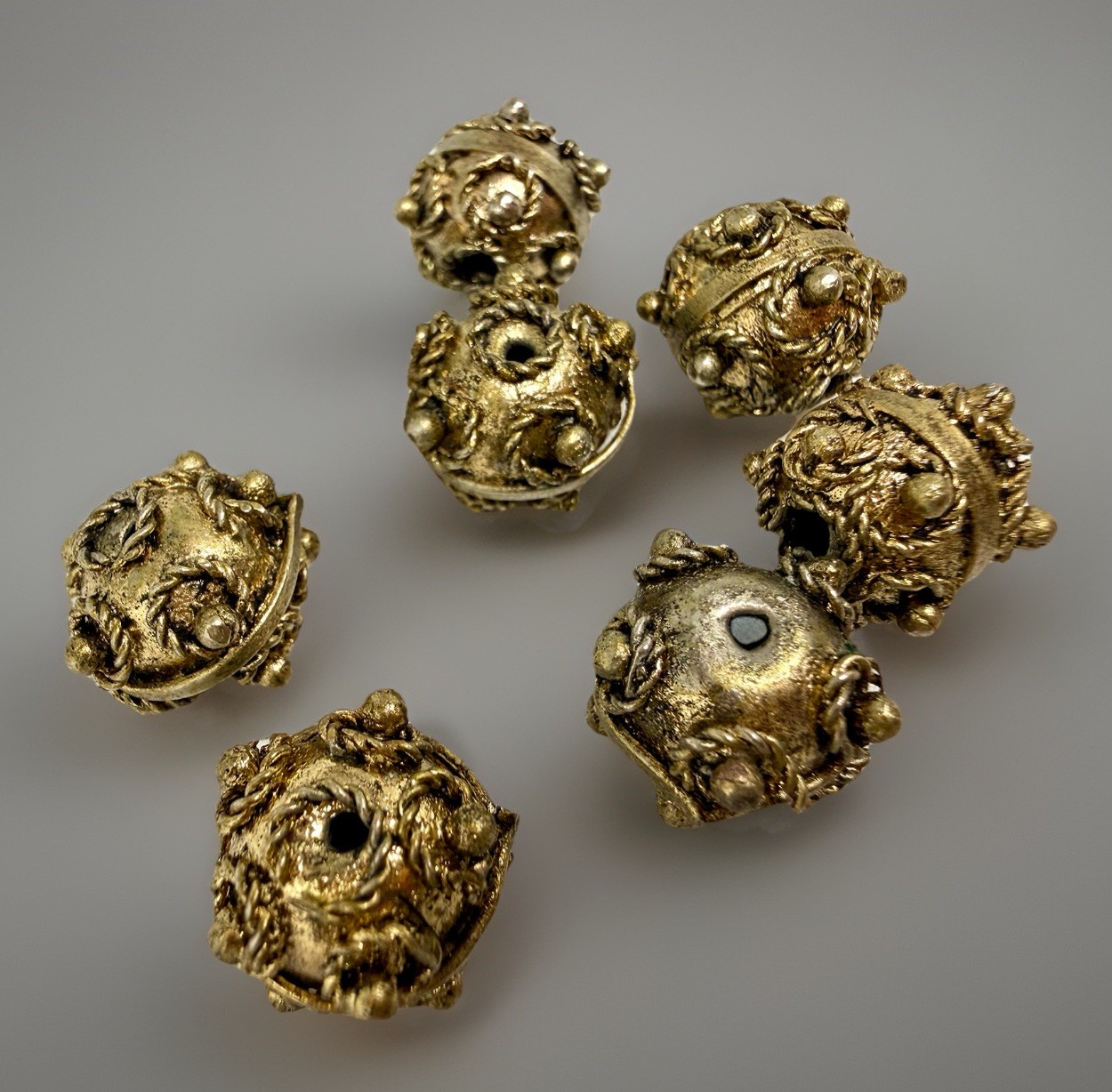 Antiqued Brass Bali Beads 13mm